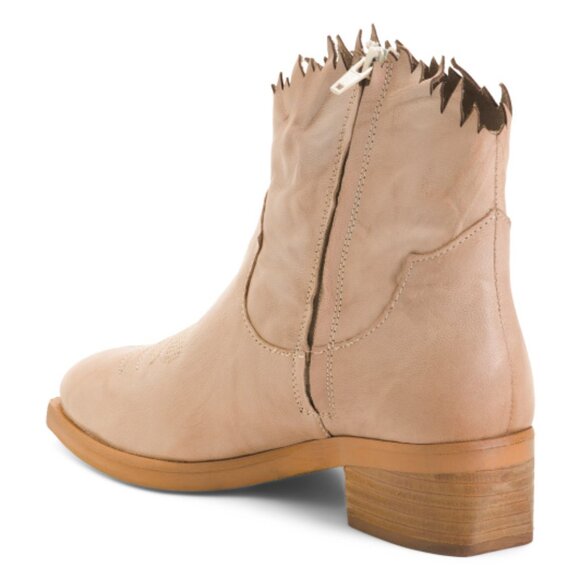 NEW BED/STU Bone Leather Diabolical Booties bone for women 563tn - Picture 5 of 6